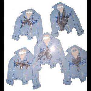 Country Western Lapel Pin/Brooch Made in USA. 5 Total. On Original Display Cards